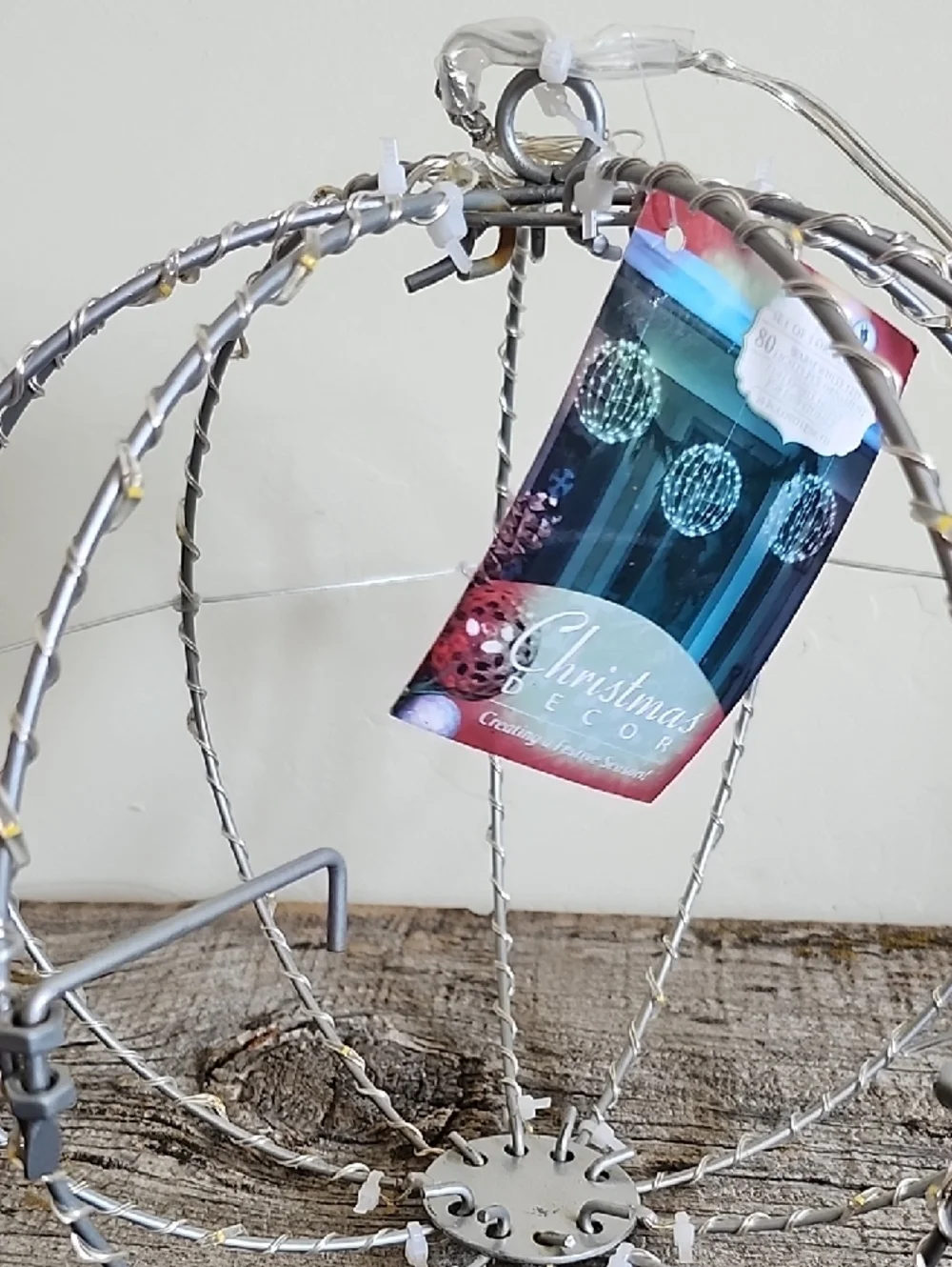 Hanging Wire Orb with Warm White String Lights